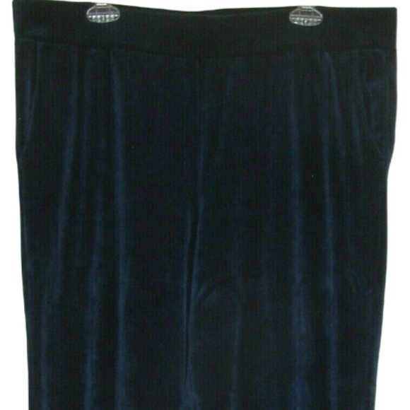 EUC Ralph Lauren Womens XL Blue Velour Pants w Pockets Pull On 39x31, $85 - Picture 2 of 7
